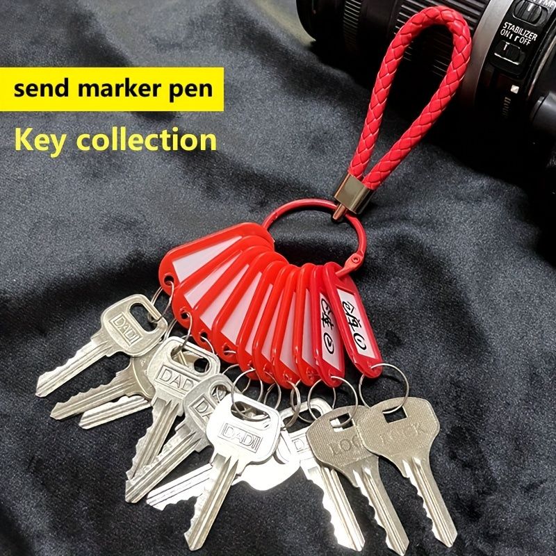 1PCS Key Organizer With Labeling Tags, Compact Key Holder 1 keychain+10 signboards