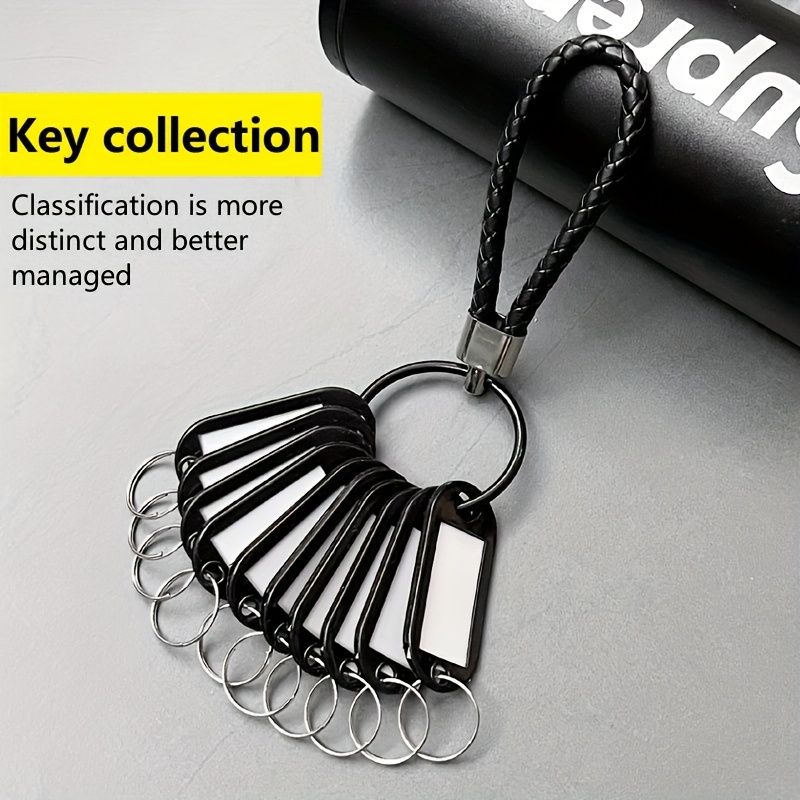 1PCS Key Organizer With Labeling Tags, Compact Key Holder 1 keychain+10 signboards