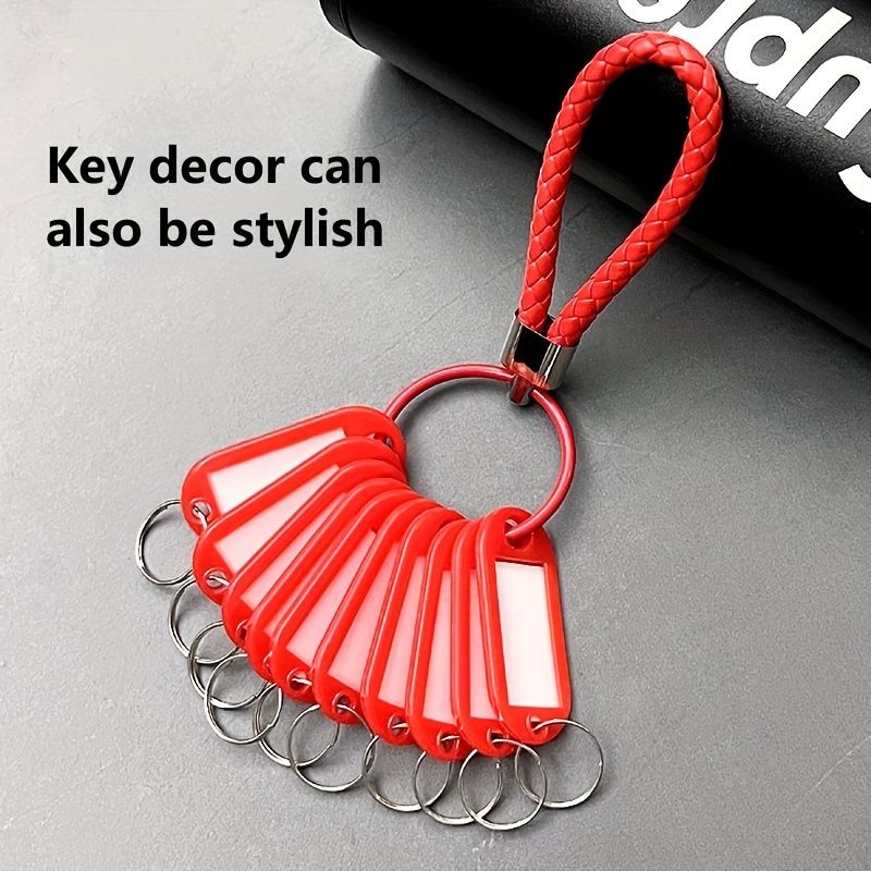 1PCS Key Organizer With Labeling Tags, Compact Key Holder 1 keychain+10 signboards
