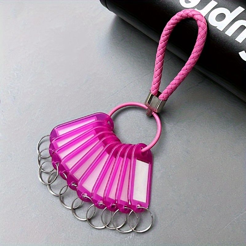 1PCS Key Organizer With Labeling Tags, Compact Key Holder 1 keychain+10 signboards