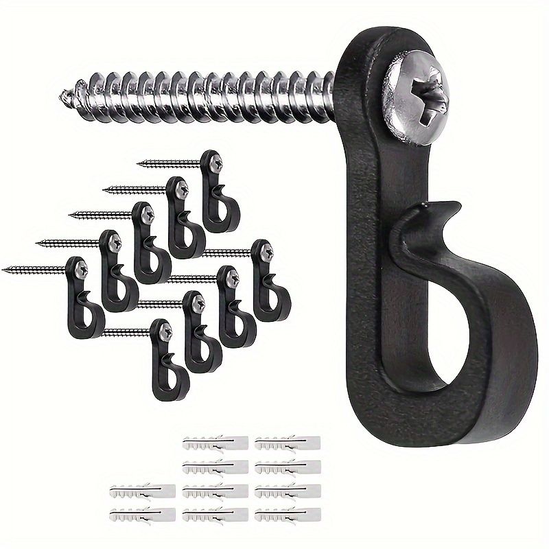 20pcs Screw-In Light Hooks with Safety Clips - Durable Plastic & Metal, Easy Install for Indoor/Outdoor Lights, Fairy Lights, Potted Plants & Decor