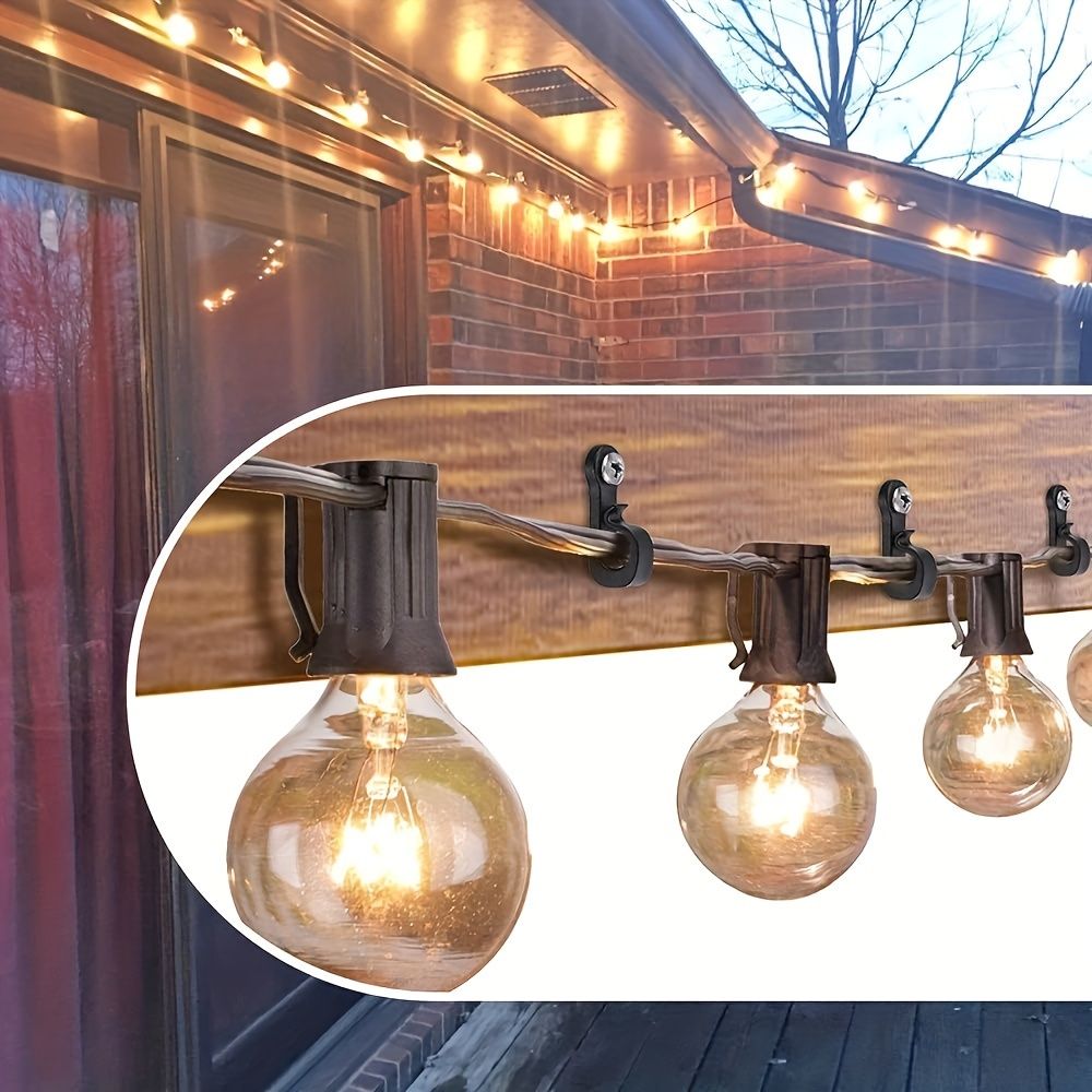 20pcs Screw-In Light Hooks with Safety Clips - Durable Plastic & Metal, Easy Install for Indoor/Outdoor Lights, Fairy Lights, Potted Plants & Decor