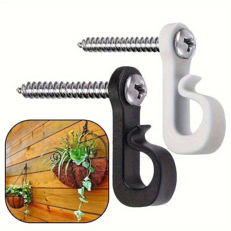 20pcs Screw-In Light Hooks with Safety Clips - Durable Plastic & Metal, Easy Install for Indoor/Outdoor Lights, Fairy Lights, Potted Plants & Decor