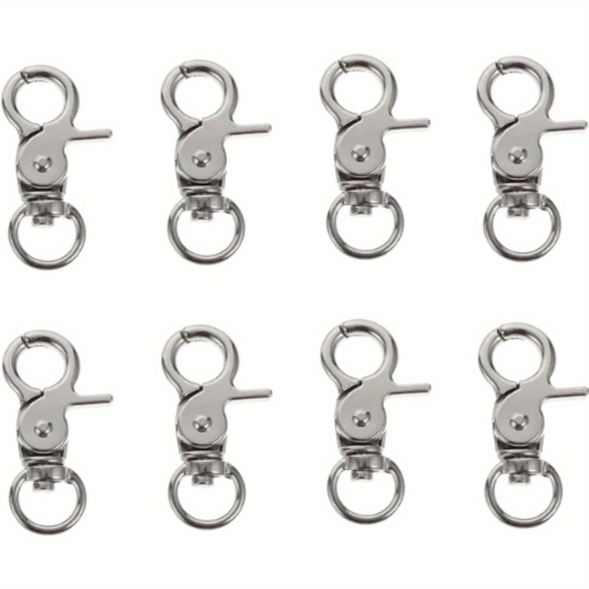 8 Pcs Stainless Steel Birdcage Clasps, Swivel Locking Snap Hooks for Bird Cage Doors, Durable Metal Latches for Parrot, Dove, Rabbit Habitat Security