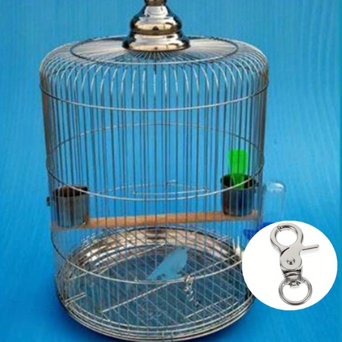8 Pcs Stainless Steel Birdcage Clasps, Swivel Locking Snap Hooks for Bird Cage Doors, Durable Metal Latches for Parrot, Dove, Rabbit Habitat Security