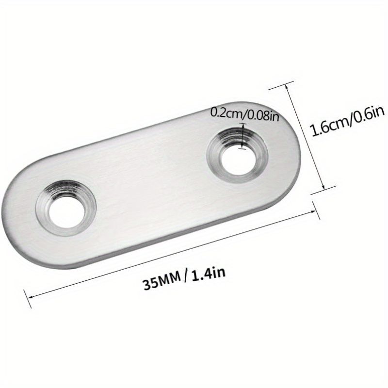 20pcs Stainless Straight Bracket (0.6*1.4 inch) Flat Straight Braces, Metal Fixed Connecting Plate, Can be Used to Repair Furniture, Bookcase, Table, Chair Legs, Beds Etc.