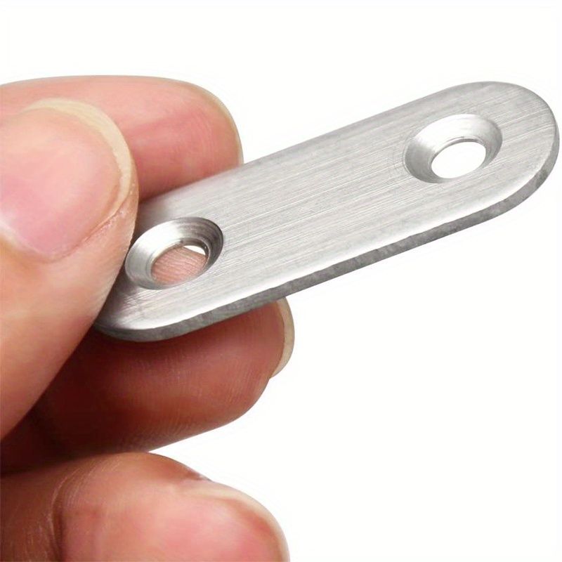 20pcs Stainless Straight Bracket (0.6*1.4 inch) Flat Straight Braces, Metal Fixed Connecting Plate, Can be Used to Repair Furniture, Bookcase, Table, Chair Legs, Beds Etc.
