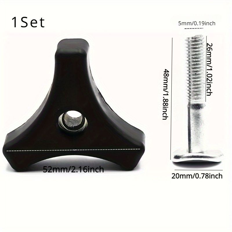Triangle Handle Knob Set With Screw Bolt, Includes Screws And Nuts - Perfect For Outdoor Electric & Lawn Equipment