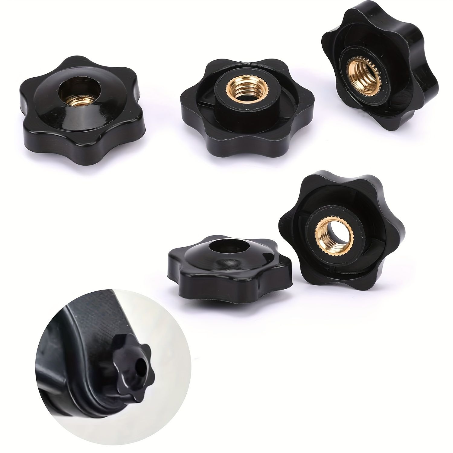 Machine Thread Knob Best price for 8pcs M8 Knurled Knob Black Metric M8 Star Knobs Clamping ...