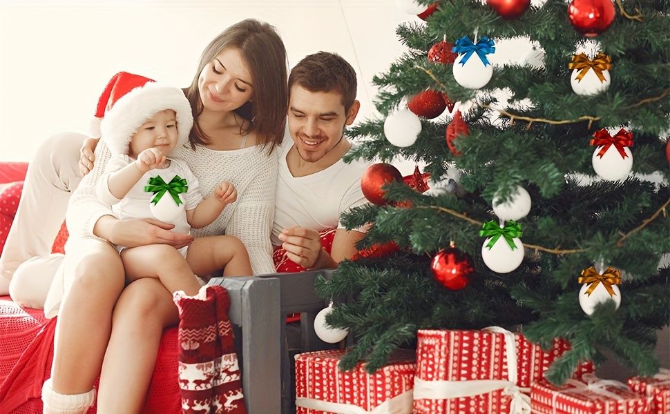 6 Rolls, 150 Yards Christmas Ribbon for Gift Wrapping, 3/8"Wide Holiday Satin Ribbon for Crafts, Fabric Christmas Wrapping Ribbon for Decorating Ornaments Wreath Present DIY Project, Ribbons for Bouqu