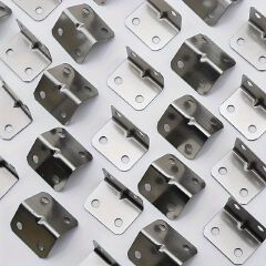 50/100pcs Heavy-Duty Corner Brackets Kit - Sturdy Metal Braces & Joist Hangers for Securing Drawer, Shelf, and Wall Fixtures - Reinforced L-Shaped Design