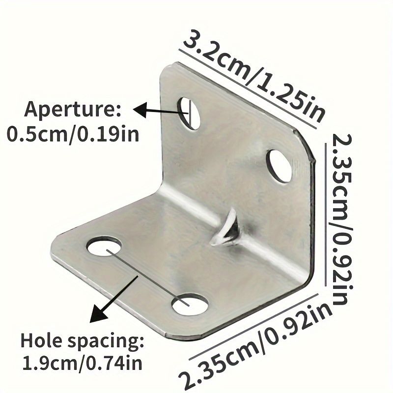 50/100pcs Heavy-Duty Corner Brackets Kit - Sturdy Metal Braces & Joist Hangers for Securing Drawer, Shelf, and Wall Fixtures - Reinforced L-Shaped Design