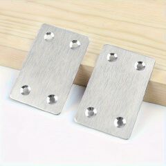 10PCS Heavy-Duty Stainless Steel Flat Straight Brackets - Ultra-Durable Metal Supports for Furniture, Wood Shelves, Cabinets, and DIY Projects - Easy Installation and Corrosion-Resistant