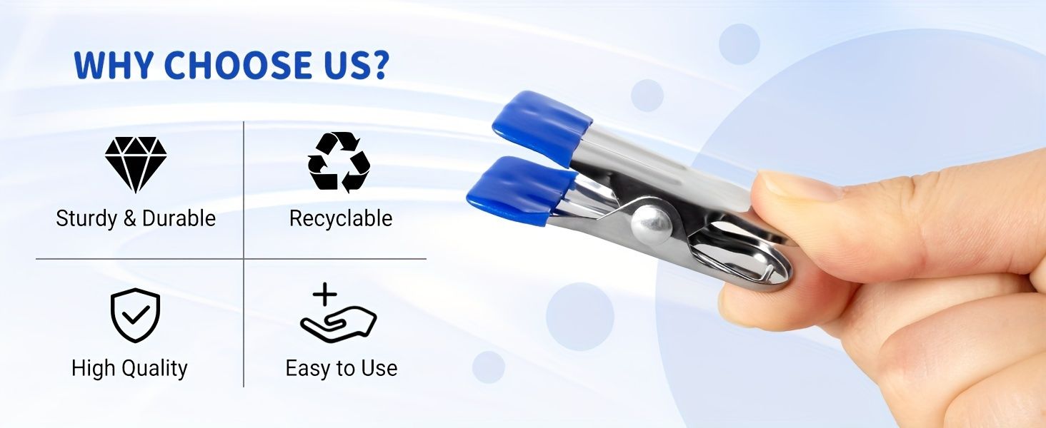 20PCS Heavy-Duty Stainless Steel Clothespins, Rustproof and Durable Multipurpose Grip Clips for Laundry, Photos, Food Bags, Beach Towels, and More
