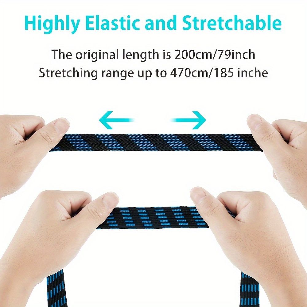 2PCS  Bungee Cords Elastic Bungees Cords With Hooks Heavy Duty Luggage Bungee Straps Anti-slip Flat Elasticity Rope For Motorcycle Bicycles