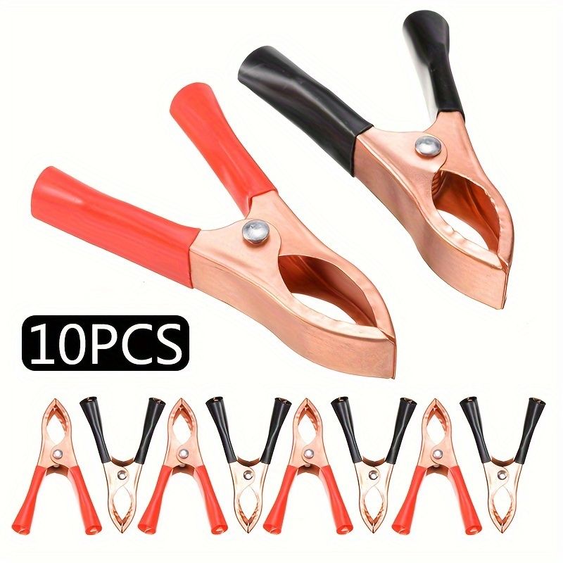 10pcs 30A Copper Plated Red Black Car Battery Clip Cables Clips Charger Clamp Tool