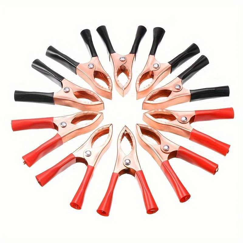 10pcs 30A Copper Plated Red Black Car Battery Clip Cables Clips Charger Clamp Tool