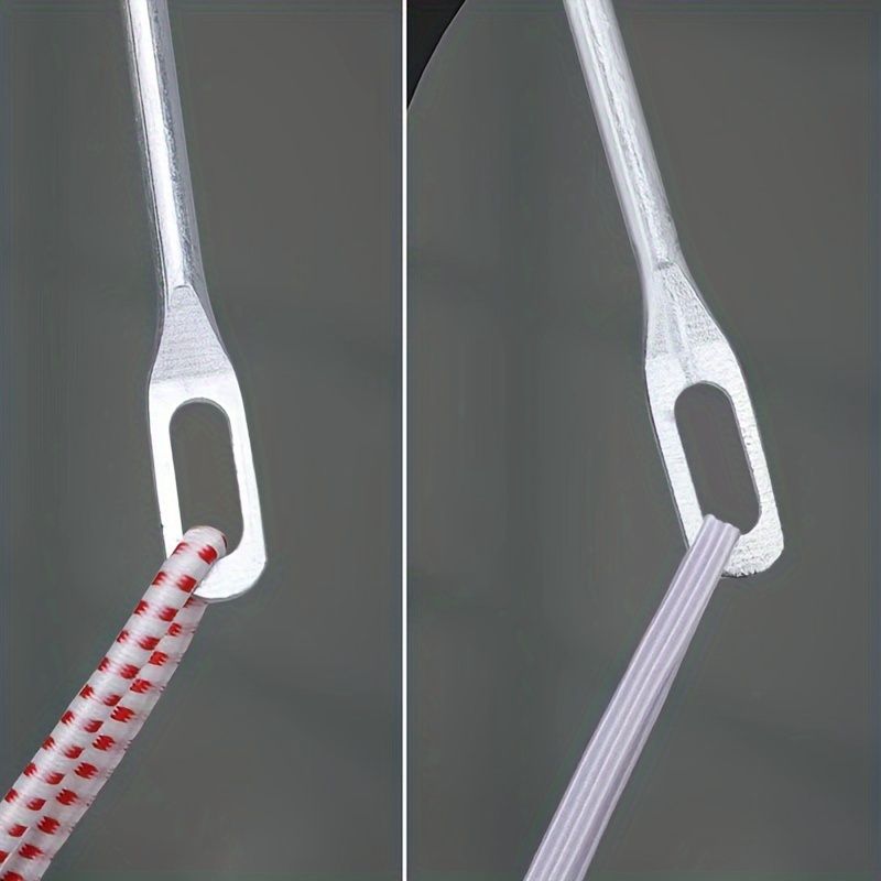 3pcs Stainless Steel Elastic Threading Needles for Sewing - Large Eye Threader Tool Set for Waistbands, Skirts & Hats