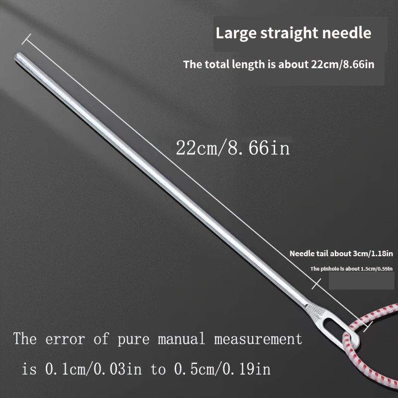 3pcs Stainless Steel Elastic Threading Needles for Sewing - Large Eye Threader Tool Set for Waistbands, Skirts & Hats