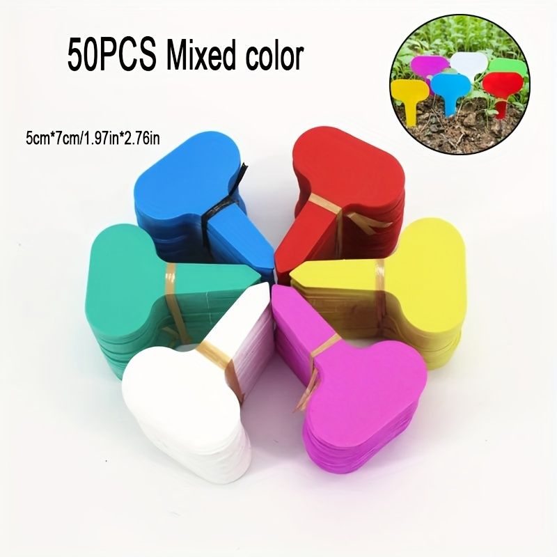 50pcs, T-type Nursery Garden Plant Tag Waterproof Flower Labels Plant Seed Label Pot Marker For Plant DIY Garden Decoration Tool