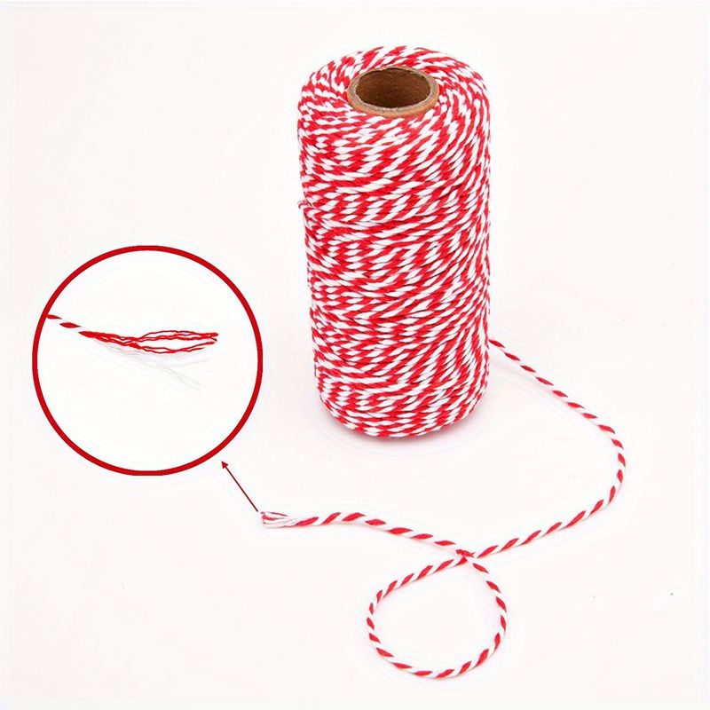 Festive Christmas Twine: 70M Cotton String Rope Cord for Gift Wrapping, Arts & Crafts, And Holiday Decorations