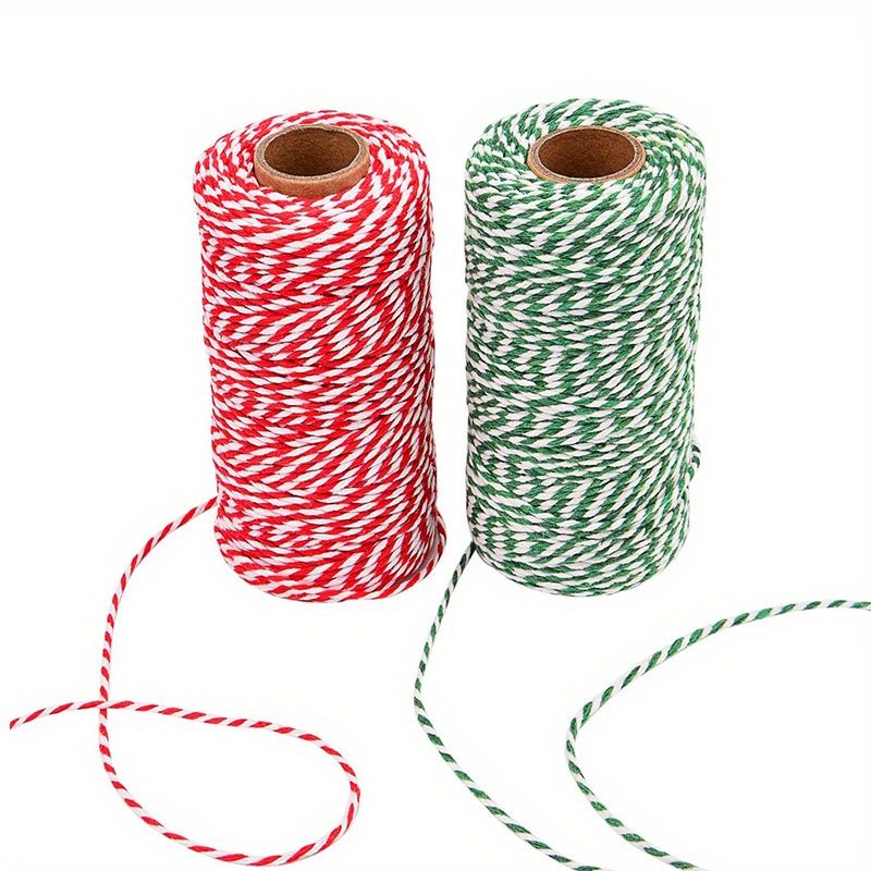 Festive Christmas Twine: 70M Cotton String Rope Cord for Gift Wrapping, Arts & Crafts, And Holiday Decorations