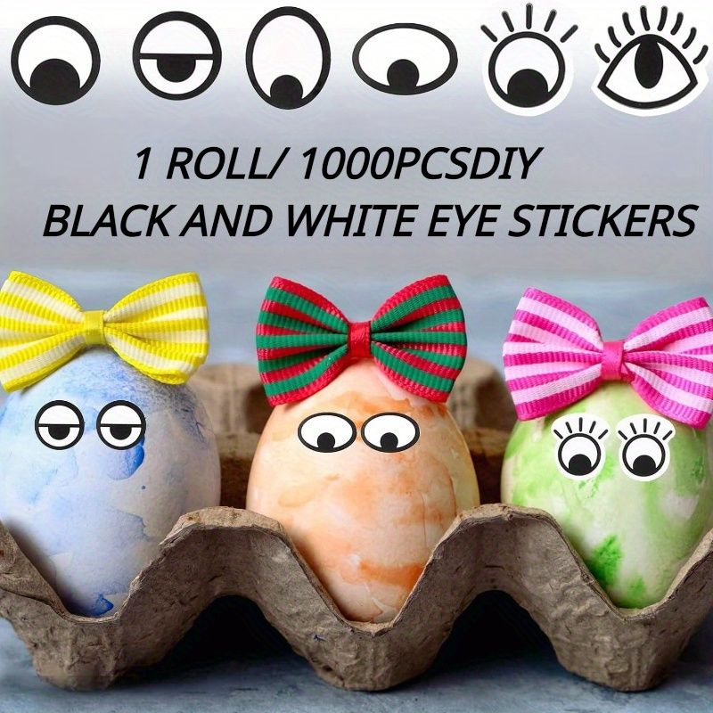 1000Pcs Self-Adhesive Art Eye Stickers, Mixed Colors, Paper Material, Reusable, for Crafts, DIY Projects, Dolls, School Art Supplies, Autumn Harvest, Halloween, Thanksgiving, Christmas, Winter Party D