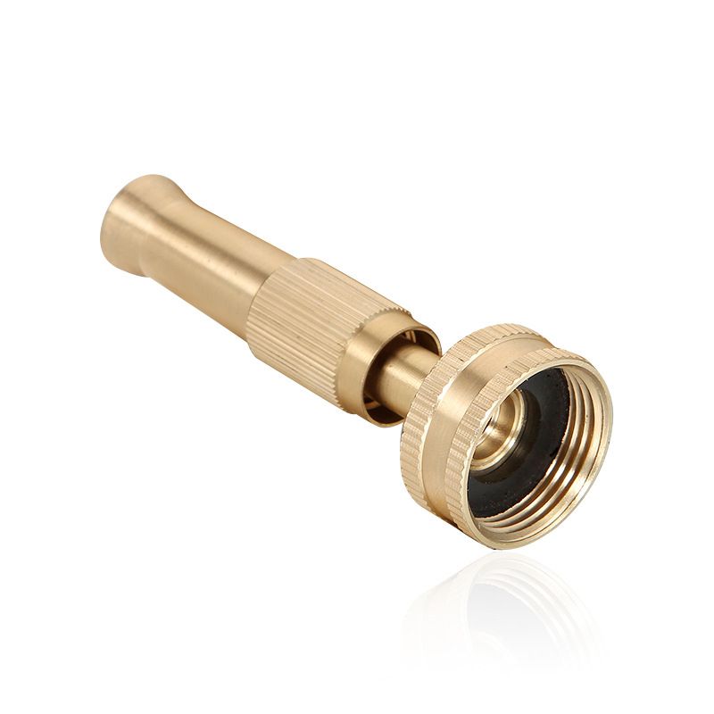 1pc, High Pressure Hose Nozzle Heavy Duty Solid Brass Adjustable Twist Garden Hose Nozzle 3/4 Inch Threaded Inlet Garden Sprayer, Spray Nozzle, Jet Sweeper Nozzle For Lawn And Garden, Car Wash, Garden