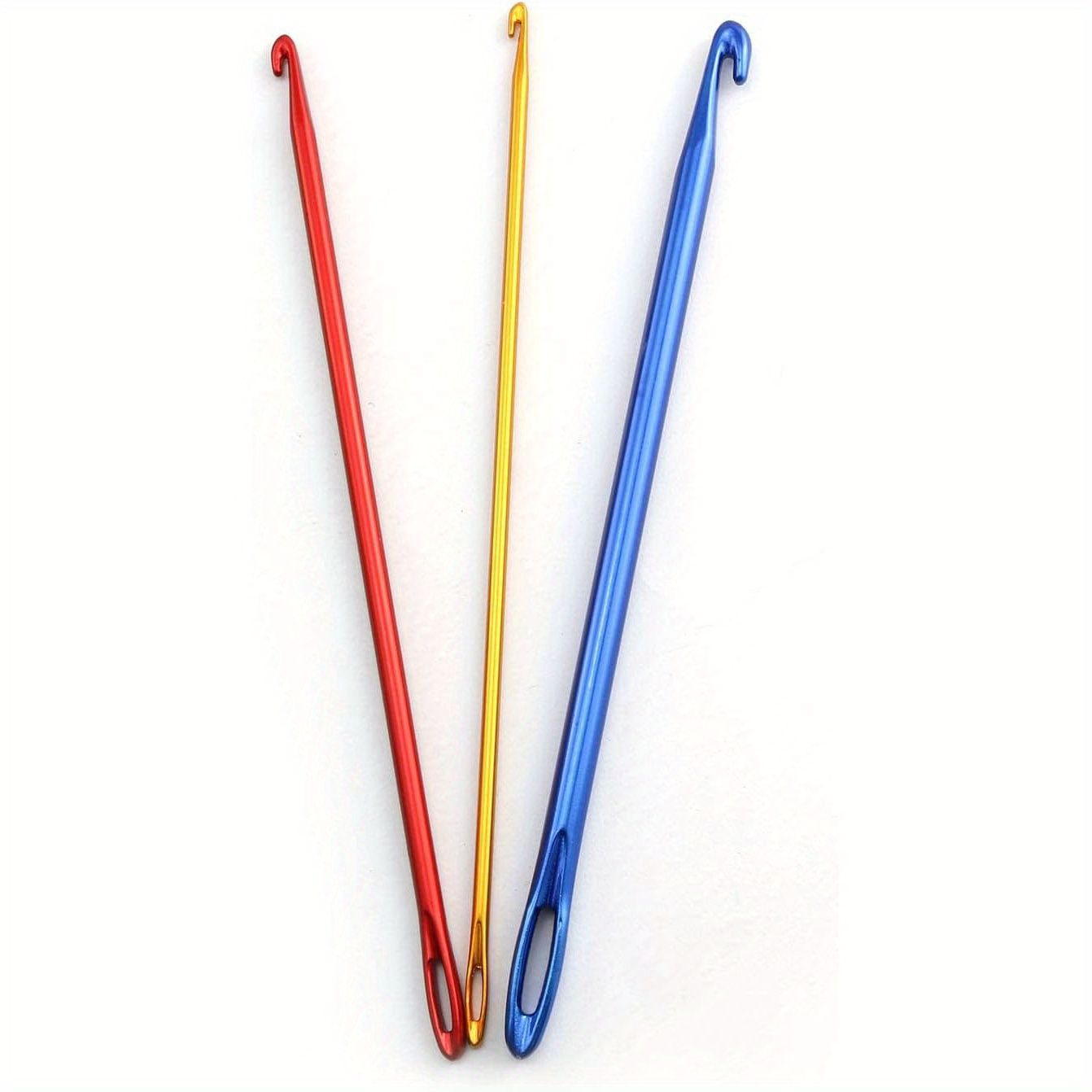 3pcs Crochet Hookd Afghan Tunisian Aluminium Crochet Hook Knitting Needle With Eye For Sewing Accessories