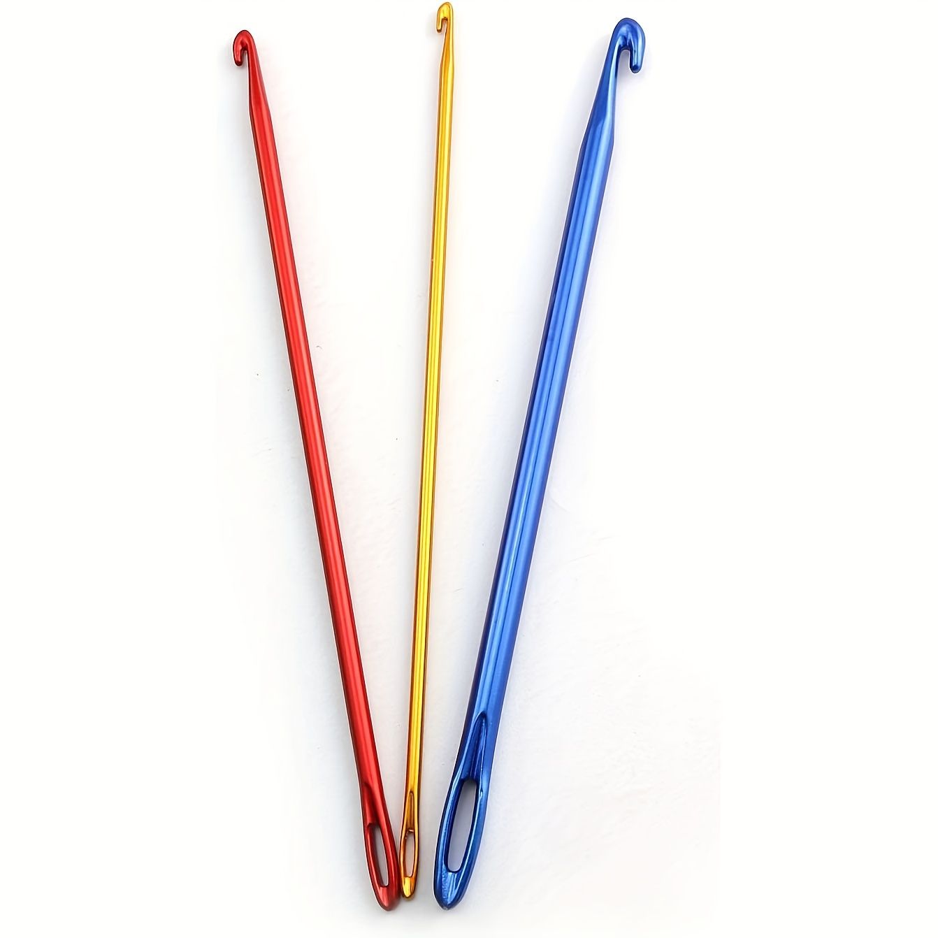 3pcs Crochet Hookd Afghan Tunisian Aluminium Crochet Hook Knitting Needle With Eye For Sewing Accessories