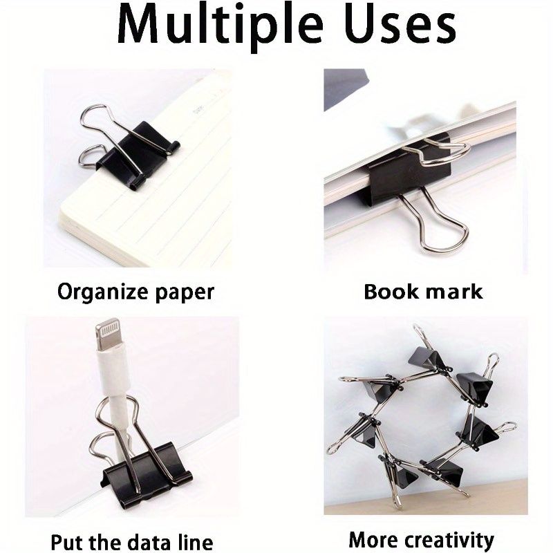 Black Extra Large 2 Inch Binder Clips, Big Paper Clamps for Office and Home Supplies, Suitable for Summarizing Pet Item Information