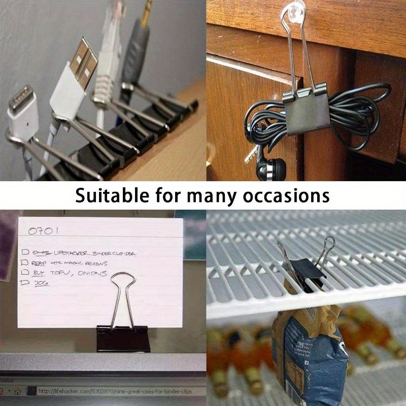 Black Extra Large 2 Inch Binder Clips, Big Paper Clamps for Office and Home Supplies, Suitable for Summarizing Pet Item Information