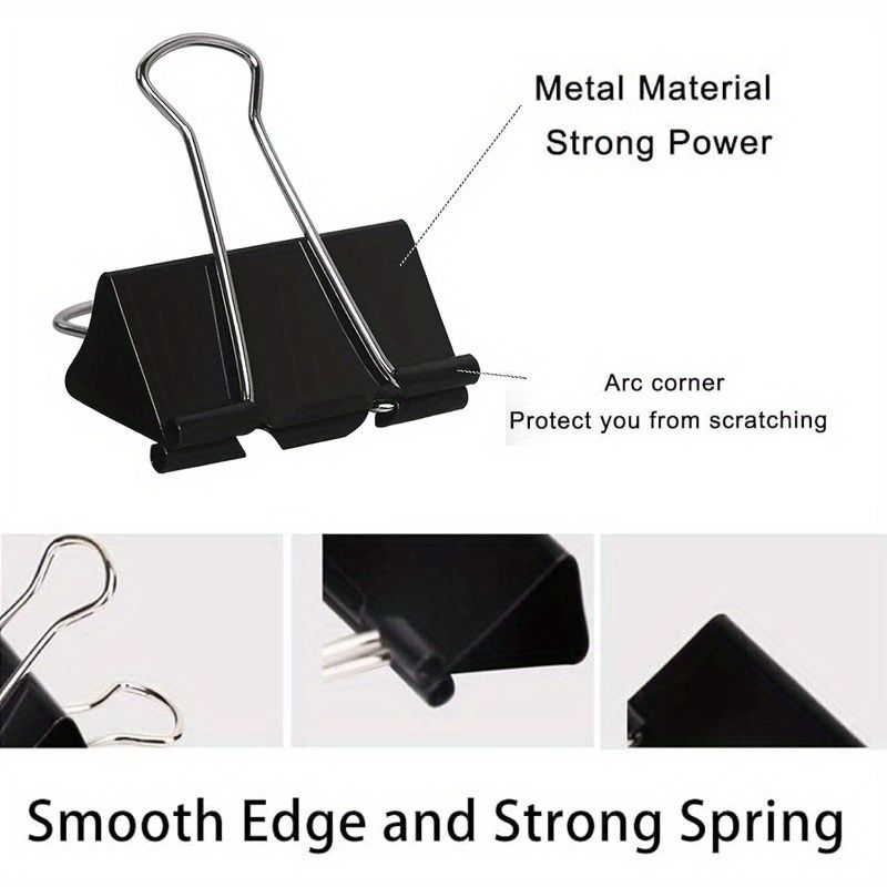 Black Extra Large 2 Inch Binder Clips, Big Paper Clamps for Office and Home Supplies, Suitable for Summarizing Pet Item Information