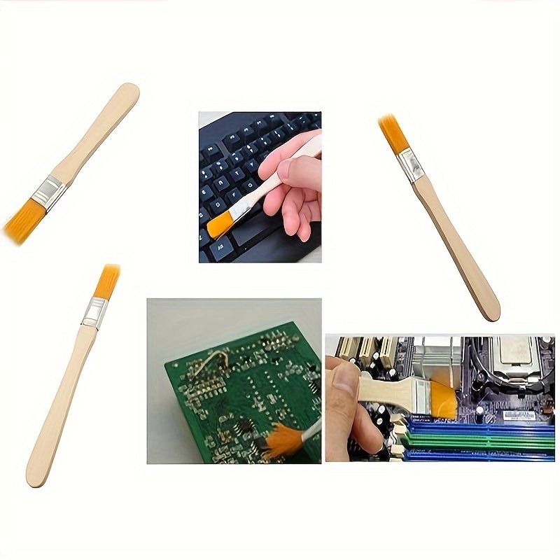 10PCS  Multi-Purpose Paint Brushes Set with Wooden Handles - Premium Plastic Fiber Bristles for Acrylic, Oil, Gouache Painting & Electronic Device Cleaning - Durable Art Tools for Artists & DIY Proje