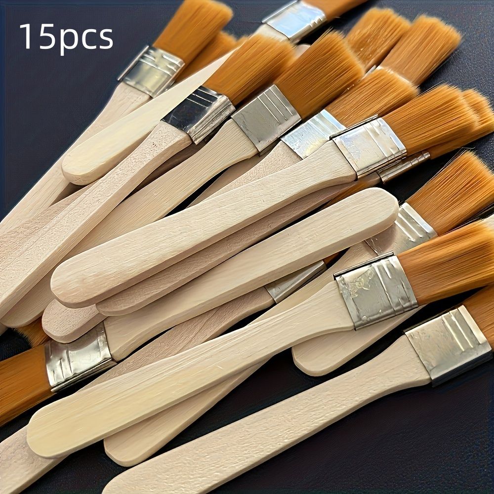 10PCS  Multi-Purpose Paint Brushes Set with Wooden Handles - Premium Plastic Fiber Bristles for Acrylic, Oil, Gouache Painting & Electronic Device Cleaning - Durable Art Tools for Artists & DIY Proje