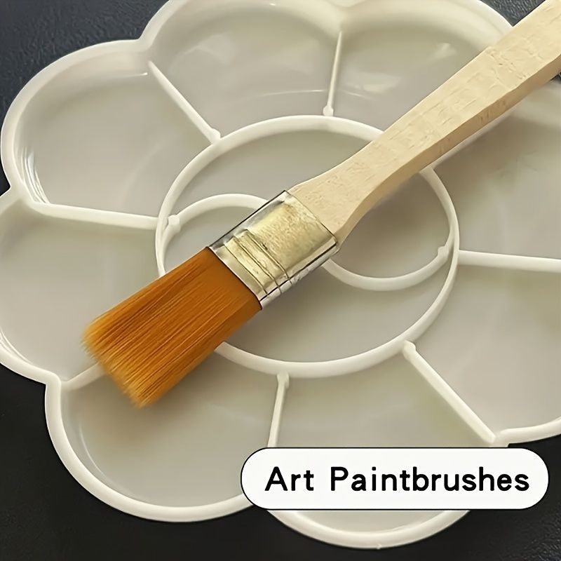 10PCS  Multi-Purpose Paint Brushes Set with Wooden Handles - Premium Plastic Fiber Bristles for Acrylic, Oil, Gouache Painting & Electronic Device Cleaning - Durable Art Tools for Artists & DIY Proje