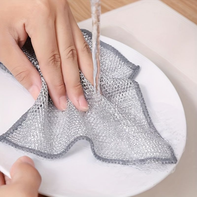 10PCS Multipurpose Stainless Steel Scrubbers, Reusable & Washable Metal Scouring Pads, Safe for Food Contact, Ideal for Home Kitchen, Bathroom & Restaurant Cleaning Supplies