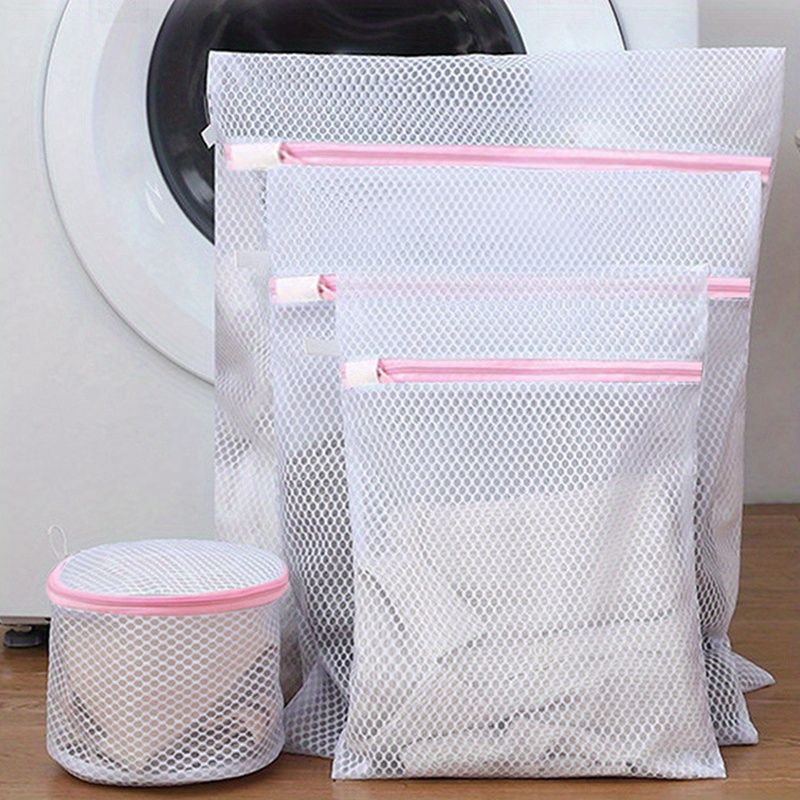 4PCS/ Set Premium Laundry Mesh Bags with Zippers - Durable, Protective, and Easy-to-Use Wash Bags for Delicates, Underwear, and Clothes - Suitable for Washing Machines, Hand Washing, and Travel