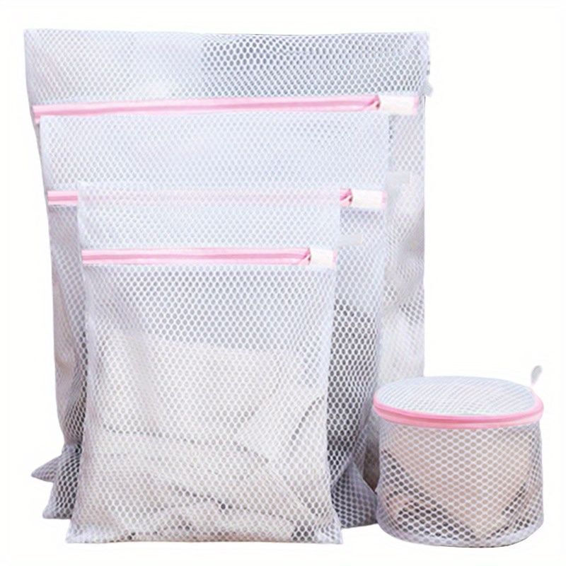 4PCS/ Set Premium Laundry Mesh Bags with Zippers - Durable, Protective, and Easy-to-Use Wash Bags for Delicates, Underwear, and Clothes - Suitable for Washing Machines, Hand Washing, and Travel