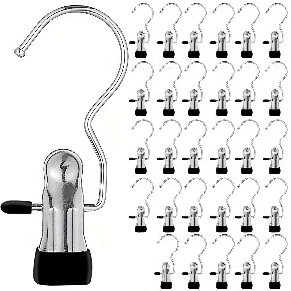 10PCS  Space Saving Pants Hangers - Hooks That Can Be Used To Hang Heavy Objects, Multifunctional Stainless Steel Wardrobe Clips, Metal Hook Clips, Portable Hook Clips