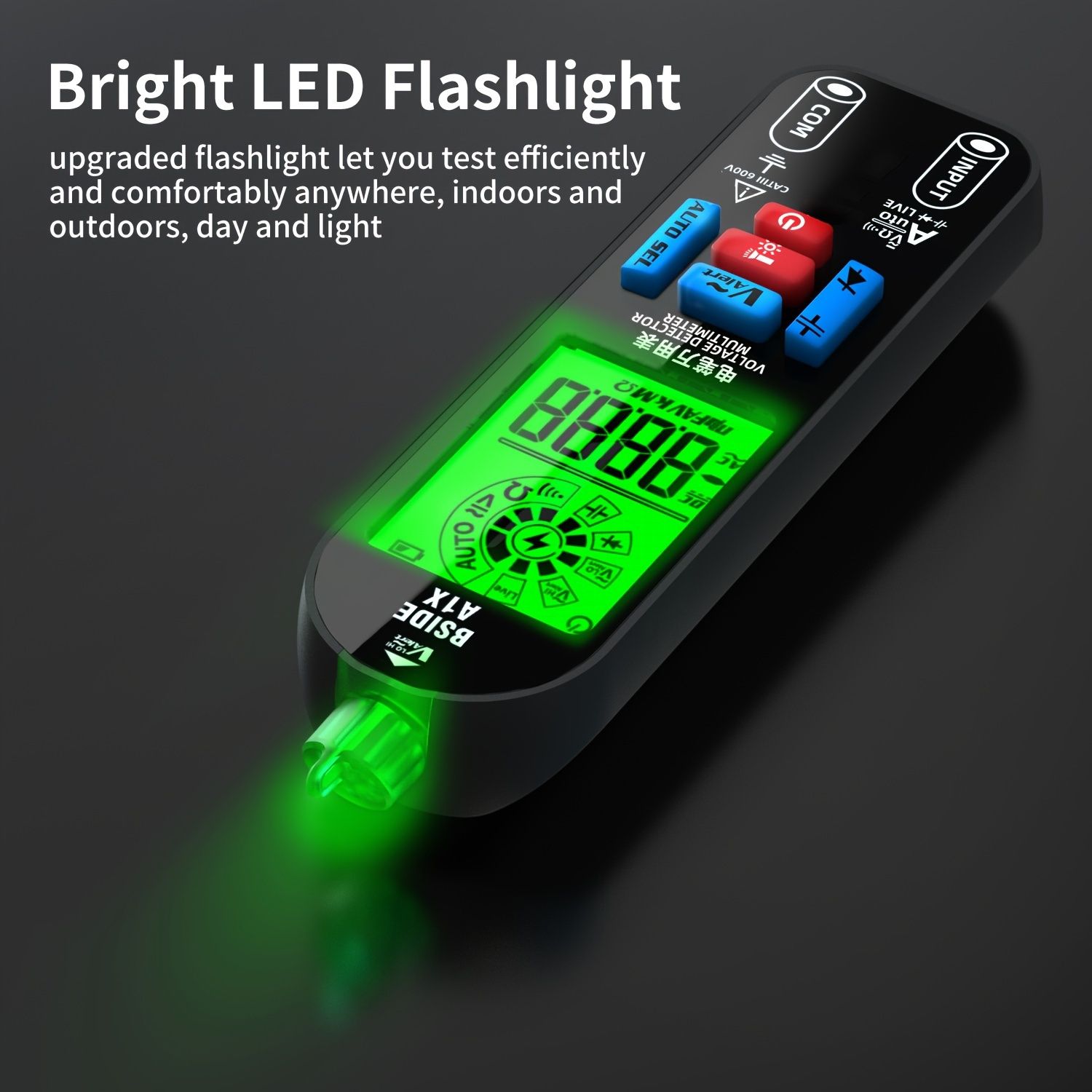 A1X Fully Automatic Anti-Burn Intelligent Digital Multimeter, Rechargeable Electrical Voltmeter Ohm Meter Tester, Smart Non Contact Fast Accurately Measures DC AC Diode Voltage, Current, Resistance, C