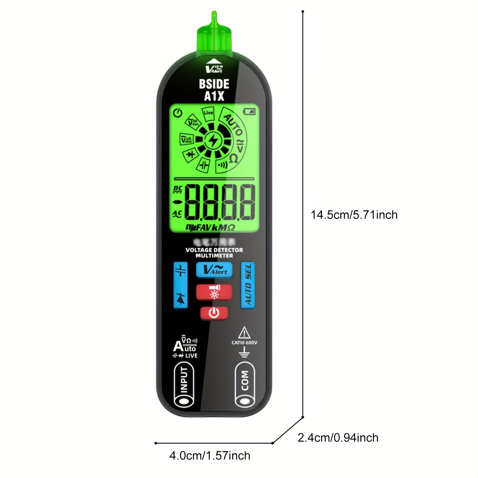 A1X Fully Automatic Anti-Burn Intelligent Digital Multimeter, Rechargeable Electrical Voltmeter Ohm Meter Tester, Smart Non Contact Fast Accurately Measures DC AC Diode Voltage, Current, Resistance, C