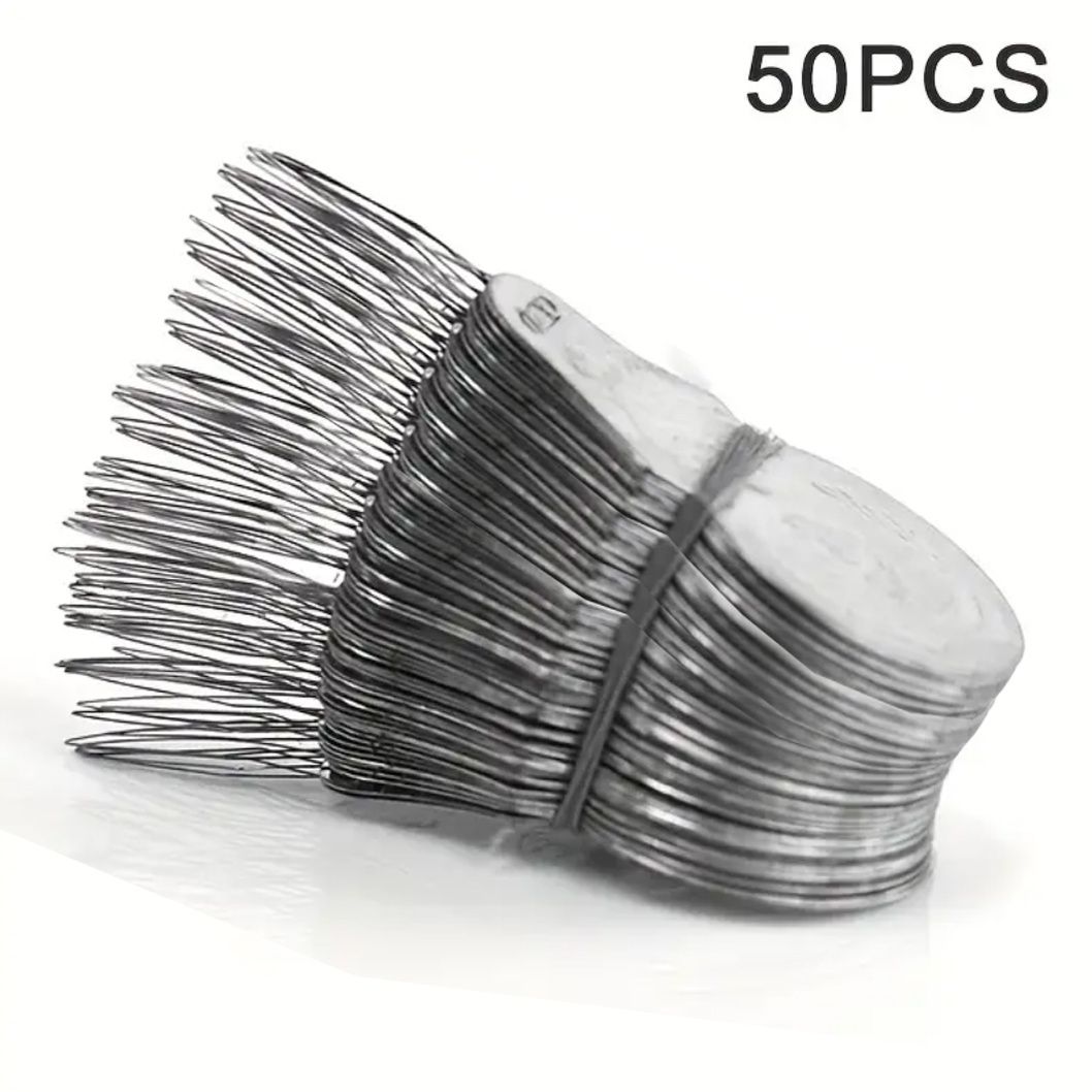 50pcs Premium Silvery Gray Aluminum Needle Threaders with Wire Loop for Hand Stitching and Sewing Accessories
