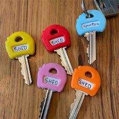 16pcs Assorted Varieties Colorful Key Ring With Labels, 2.8cm/1.1in Stretchy Key Identifiers, One Size Fits Most Keys, Includes Blank And Pre-Printed Tags, Home Office Organization Accessory For Men