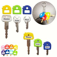 16pcs Assorted Varieties Colorful Key Ring With Labels, 2.8cm/1.1in Stretchy Key Identifiers, One Size Fits Most Keys, Includes Blank And Pre-Printed Tags, Home Office Organization Accessory For Men