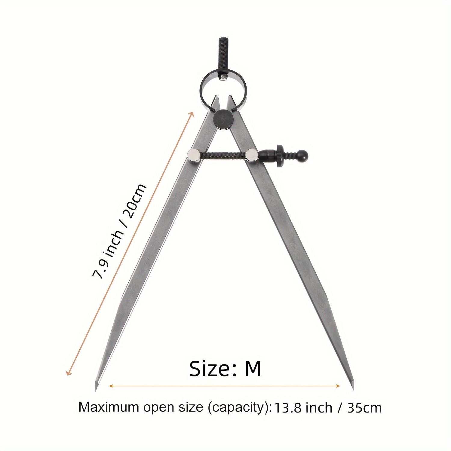 1PC  Adjustable Nut Wing Divider Leathercraft Rotating Scratch Gauge Lockable Spring Joint Caliper Compasses Gauges DIY Handcraft Line Marking Gauge Leather Woodworking Metalwork Measuring Tool