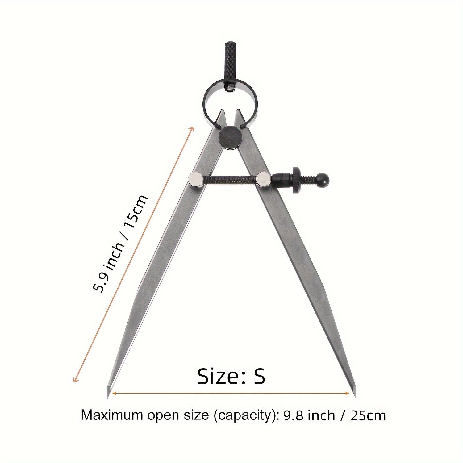 1PC  Adjustable Nut Wing Divider Leathercraft Rotating Scratch Gauge Lockable Spring Joint Caliper Compasses Gauges DIY Handcraft Line Marking Gauge Leather Woodworking Metalwork Measuring Tool