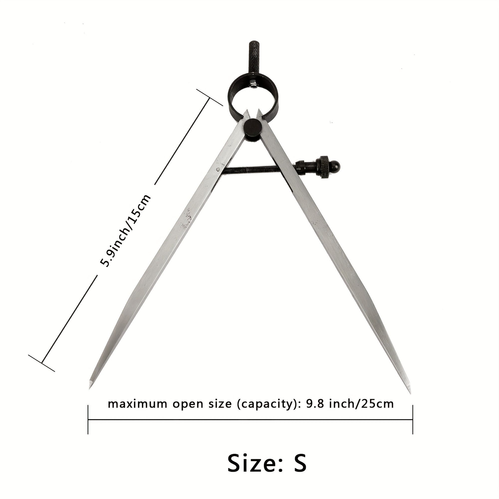 1PC  Adjustable Nut Wing Divider Leathercraft Rotating Scratch Gauge Lockable Spring Joint Caliper Compasses Gauges DIY Handcraft Line Marking Gauge Leather Woodworking Metalwork Measuring Tool