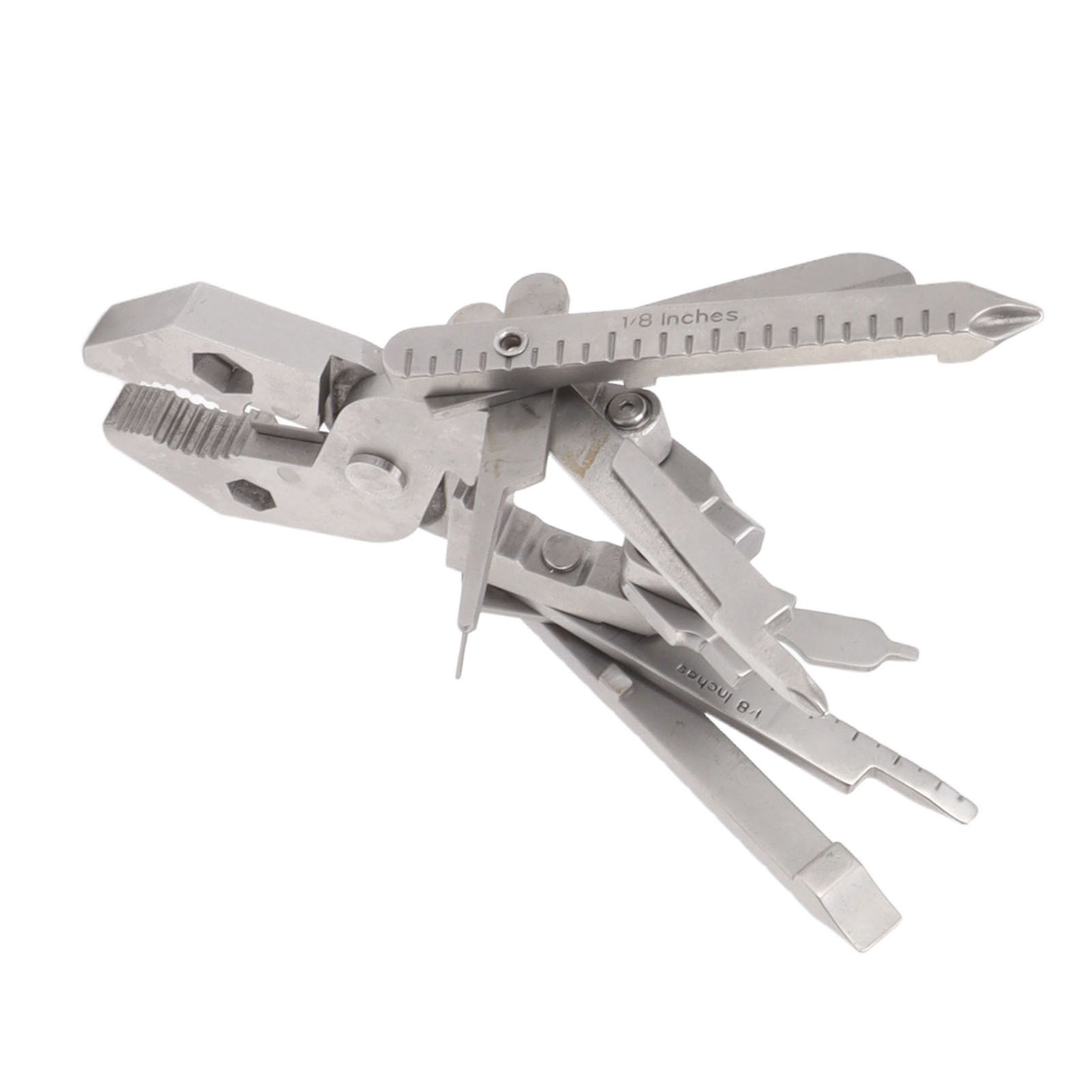 1PC Durable 12-in-1 Stainless Steel Multitool Pliers, Manual Multi Tool with Screwdriver, Wire Stripper, Needle, Wrench, and More - No Electricity Required