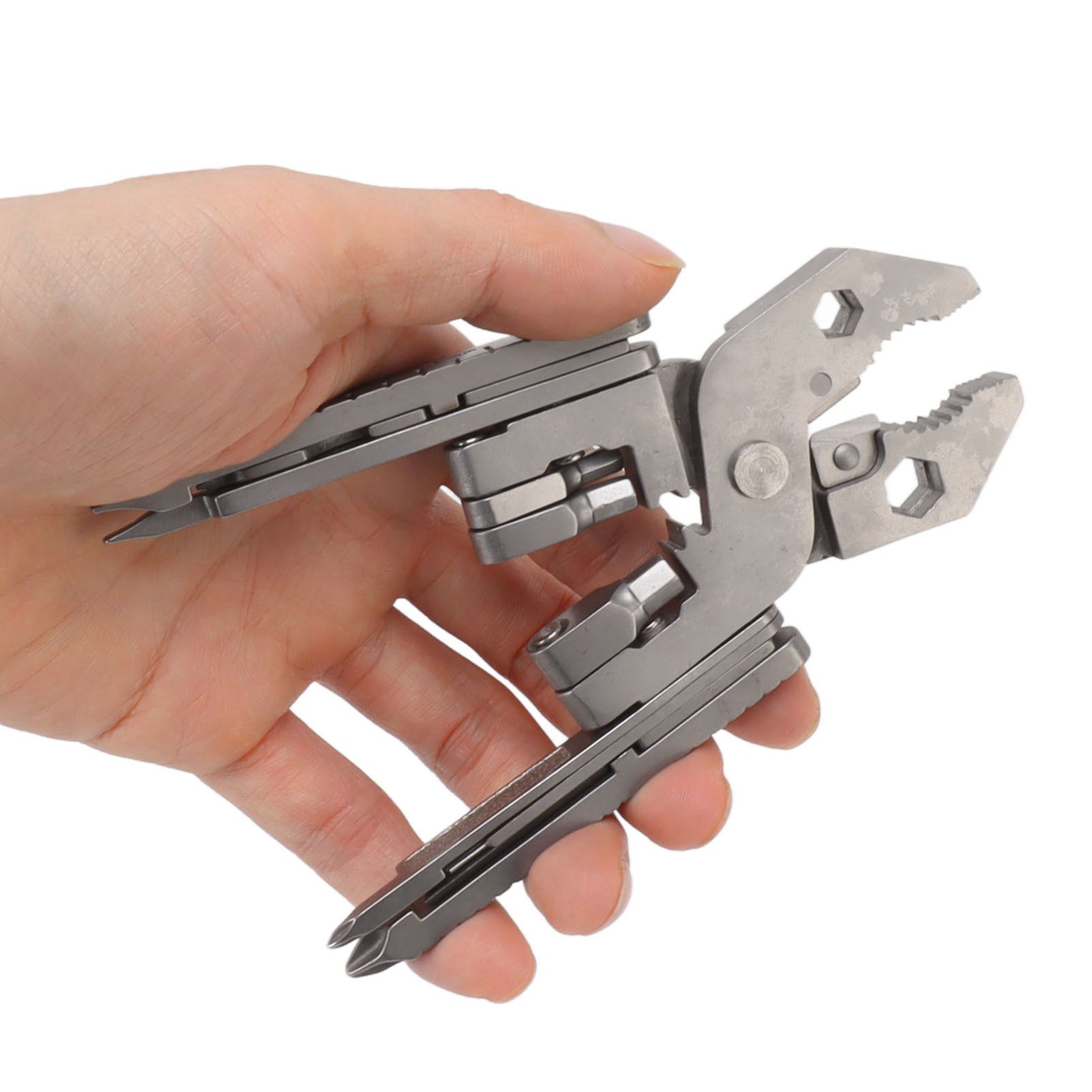 1PC Durable 12-in-1 Stainless Steel Multitool Pliers, Manual Multi Tool with Screwdriver, Wire Stripper, Needle, Wrench, and More - No Electricity Required
